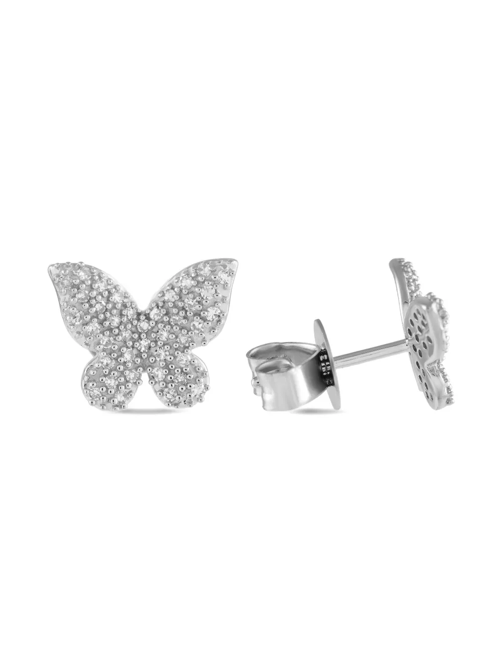 LB Exclusive 14K white gold diamonds earrings | Image 2