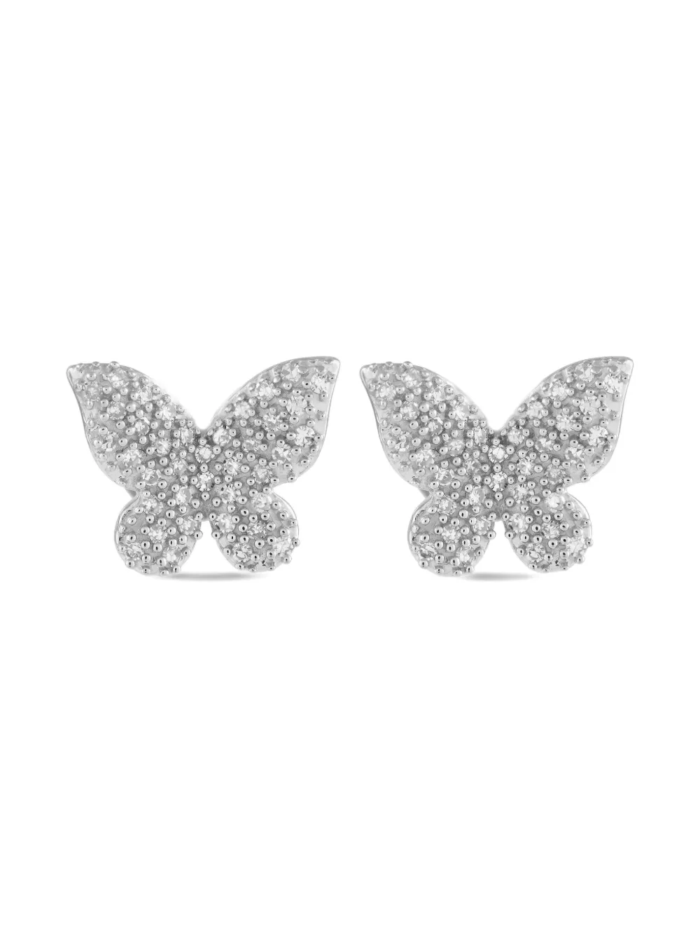 LB Exclusive 14K white gold diamonds earrings | Silver | Image 1