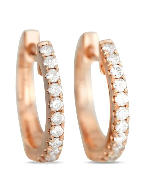 LB Exclusive arracadas en oro rosa de 14kt con diamante
