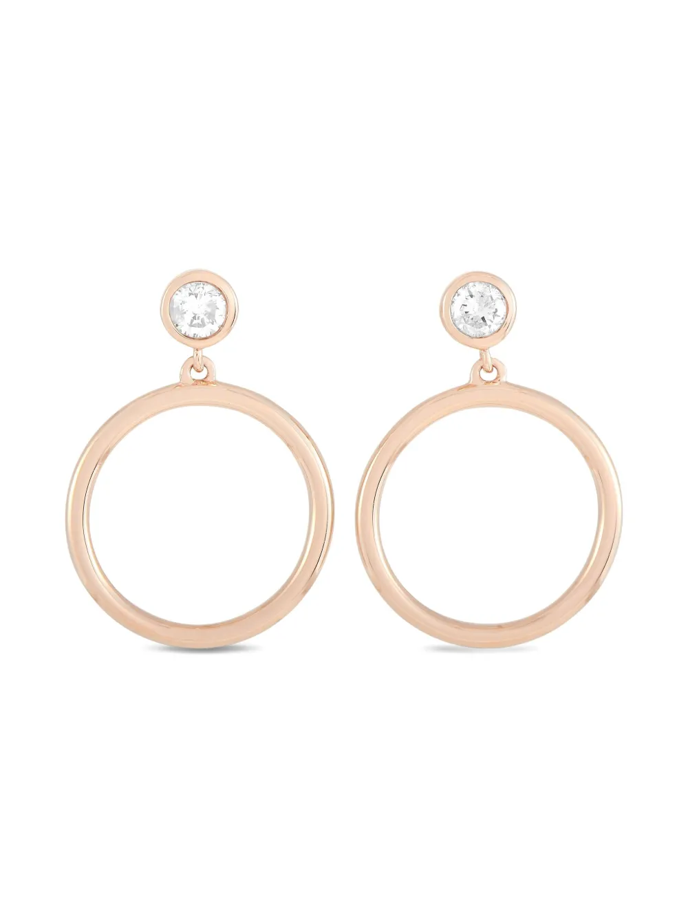 14K rose gold diamond earrings