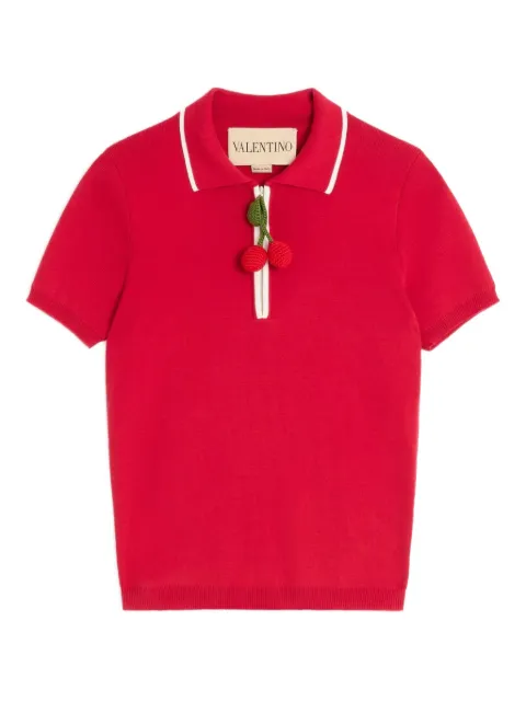 Valentino Garavani Cherry-charm polo top