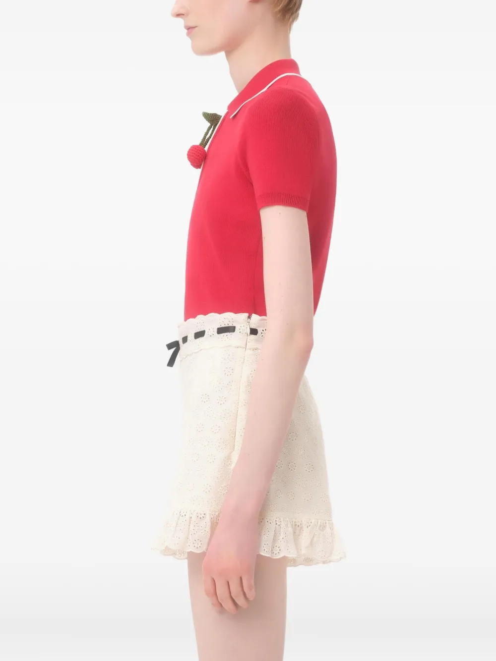 Valentino Garavani Polotop met Cherry-bedel Rood