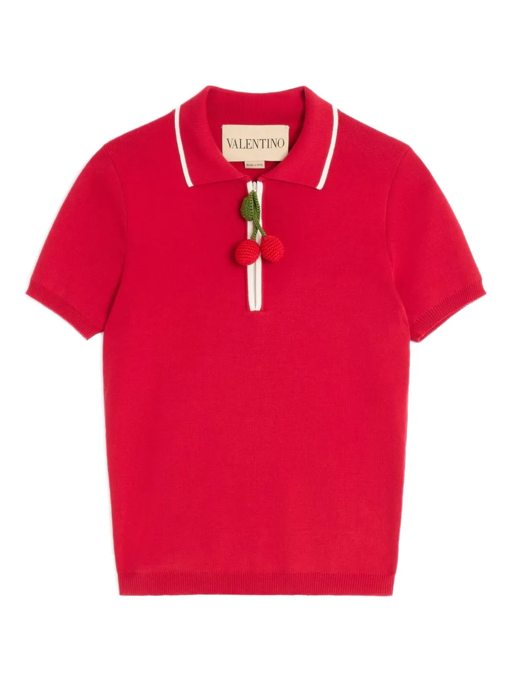Valentino Garavani cherry-charm polo top | Red | Image 1