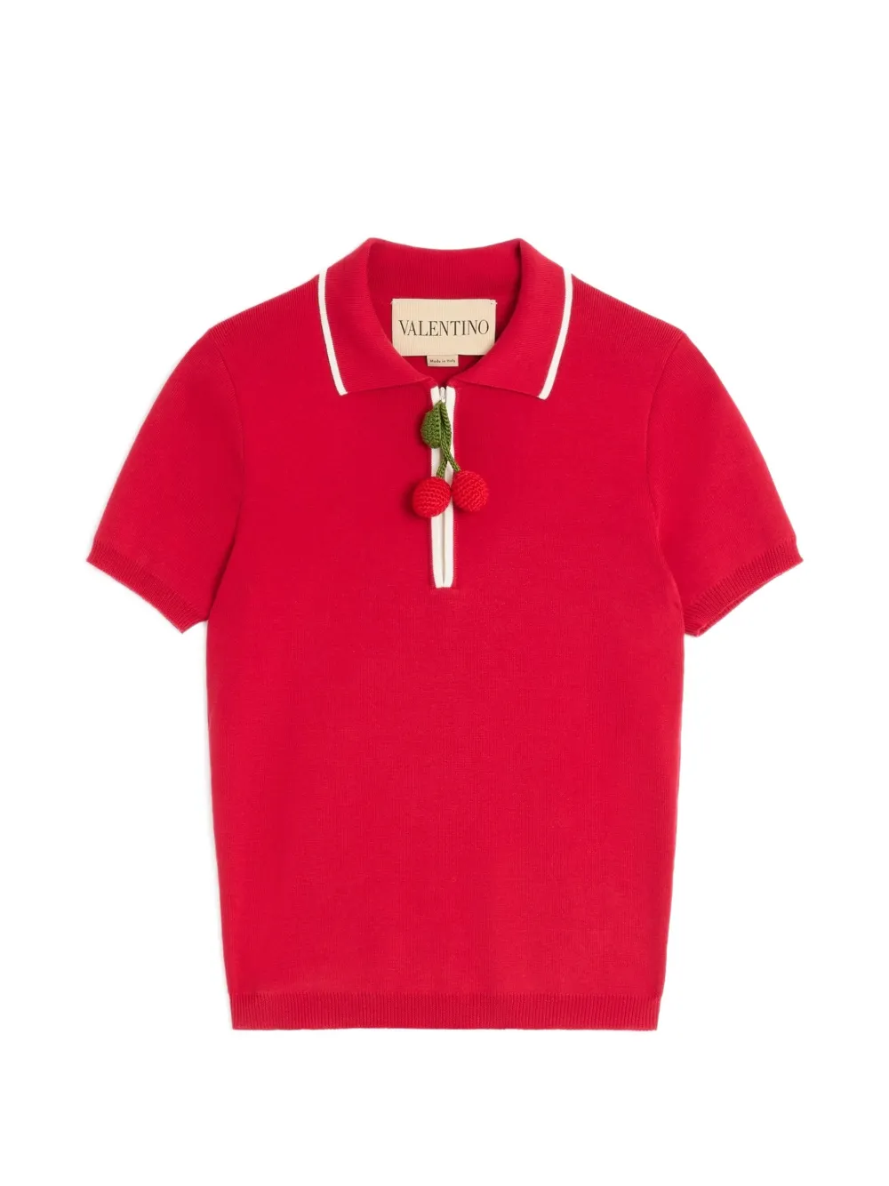 Valentino Garavani COTTON TOP WITH CHERRY - Red