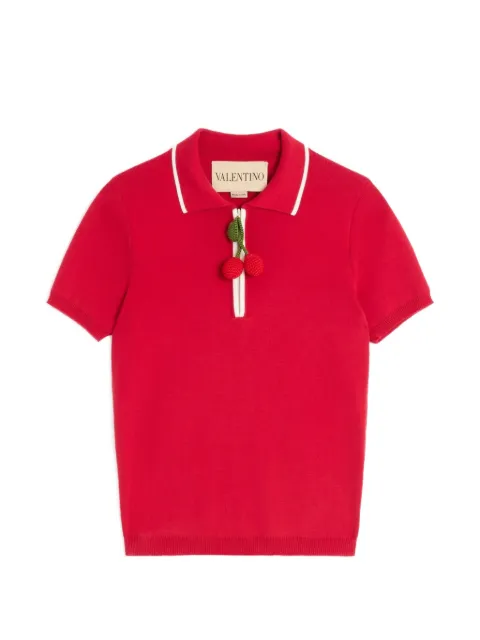 Valentino Garavani cherry-charm polo top