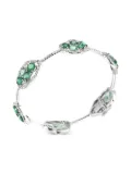 LB Exclusive 18K white gold diamond and emerald bangle - Silver
