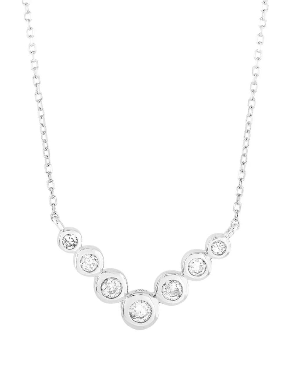 LB Exclusive 14K white gold diamond necklace - Silver