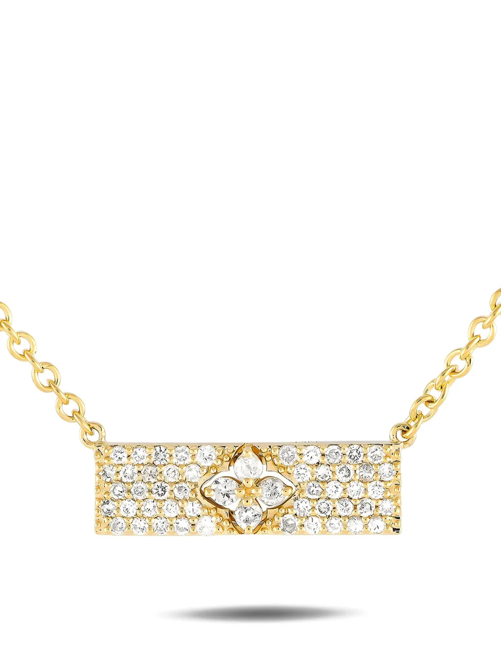 LB Exclusive 14kt yellow gold rectangle diamond necklace - ゴールドトーン LB Exclusive 14kt yellow gold rectangle diamond necklace - ゴールドトーン