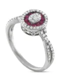 LB Exclusive 14K white gold diamond and ruby ring - Silver