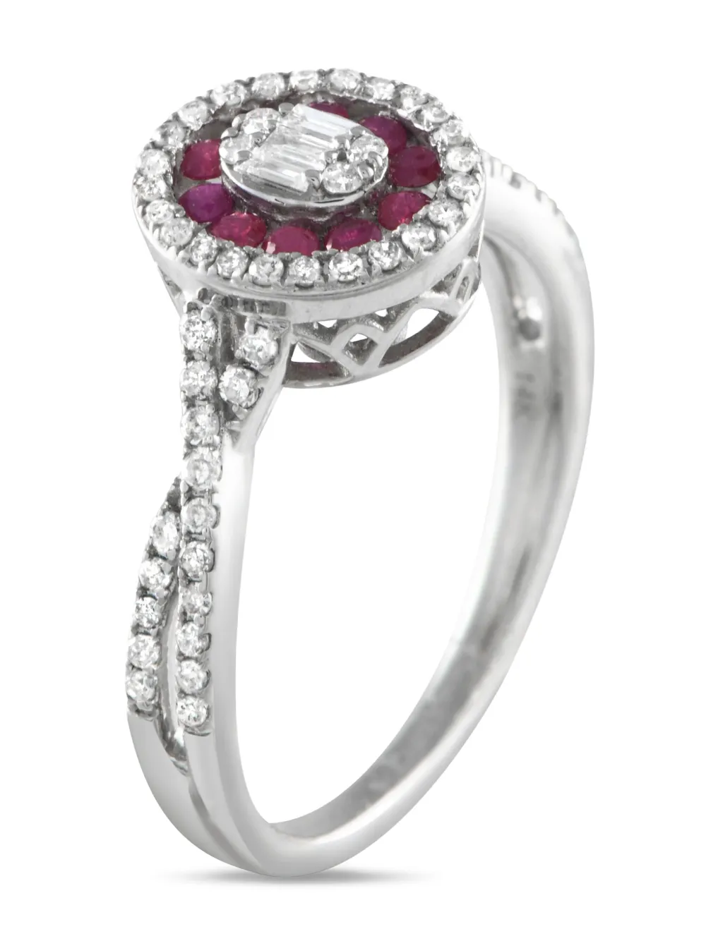 LB Exclusive 14K white gold diamond and ruby ring | Image 2