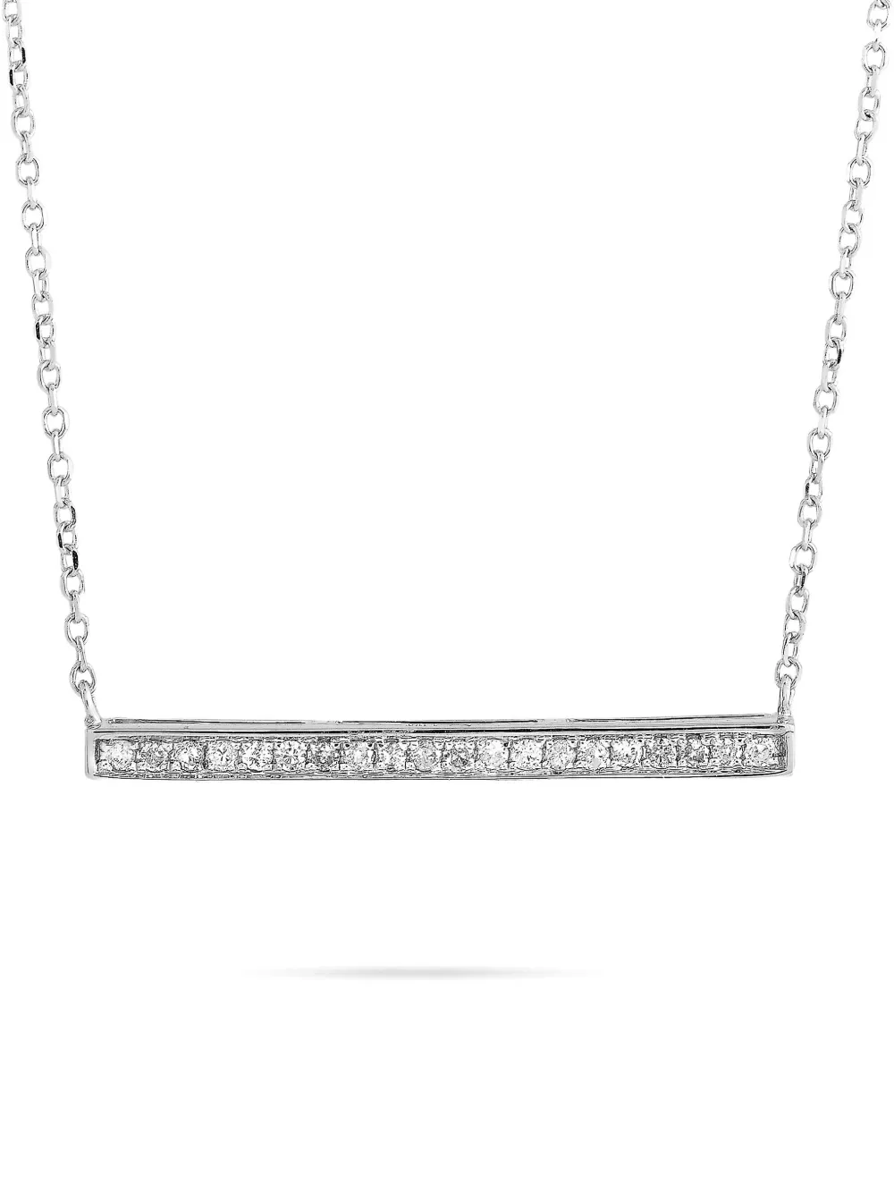 Pre-owned Lb Exclusive 14k White Gold Diamond Pendant Necklace In Silver