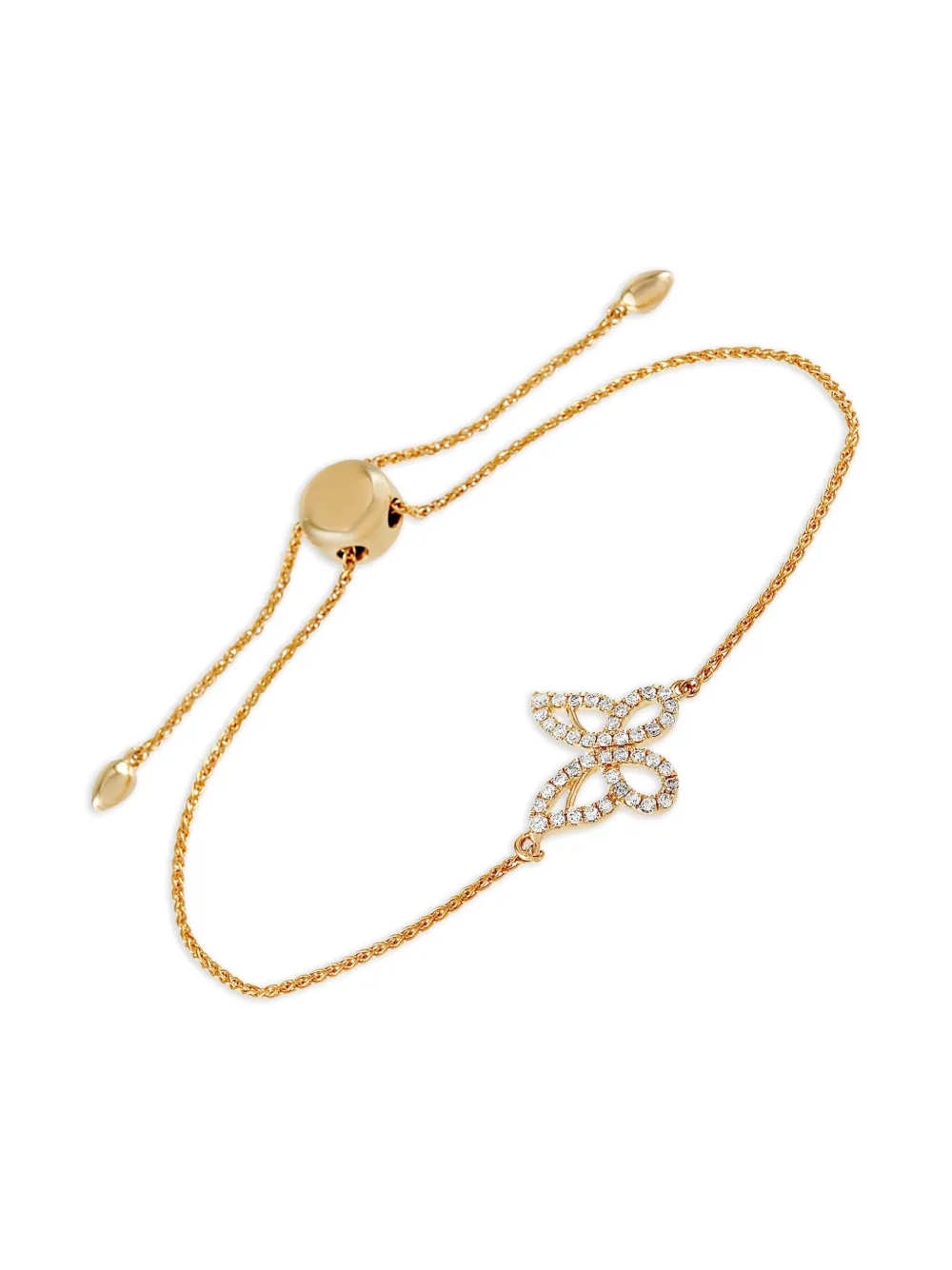 Pre-owned Lb Exclusive 14k Yellow Gold Butterfly Diamond Bracelet