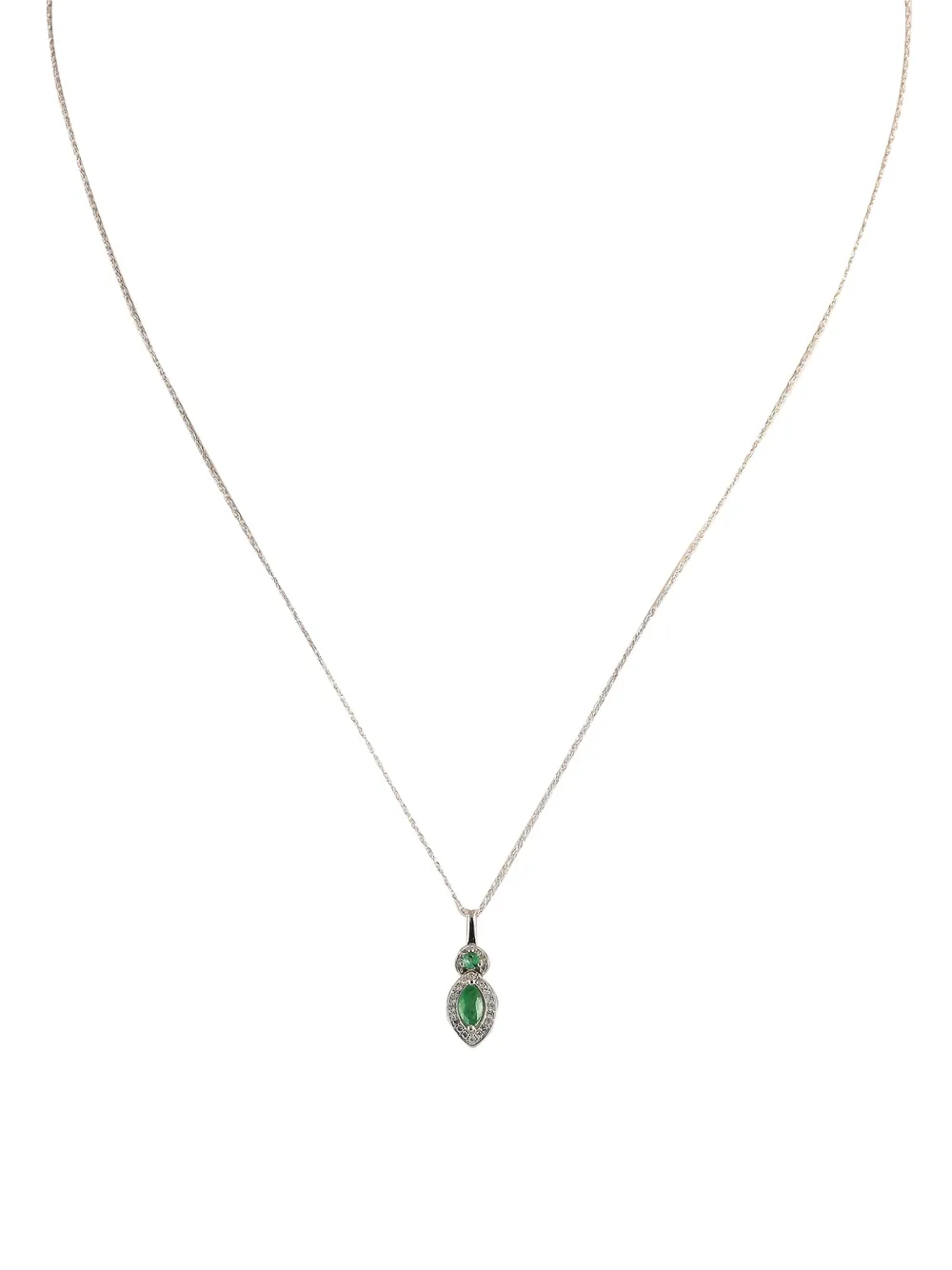 LB Exclusive 14kt white gold emerald pendant necklace | Image 2