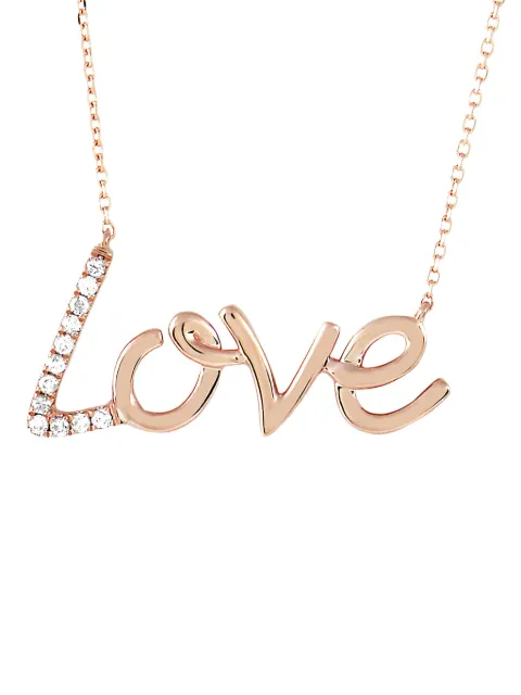 LB Exclusive collar en oro rosa de 14kt con diamante