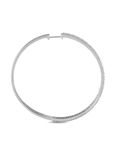 LB Exclusive créoles Tapered en or blanc 18ct serti de diamant