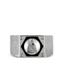 Charriol logo-engraved ring - Grey