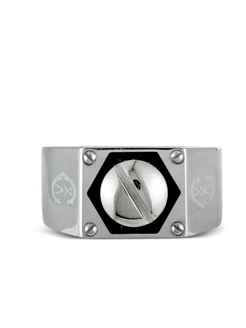 Charriol logo-engraved ring 