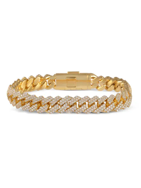 LB Exclusive 14kt yellow gold Cuban-link diamond bracelet