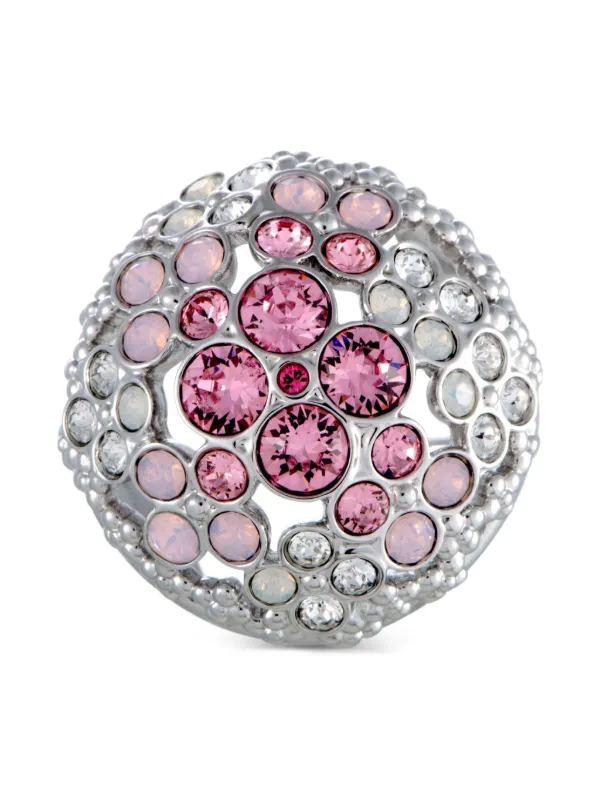 Swarovski Vintage Crystal Flower リング 18Kホワイトゴールド