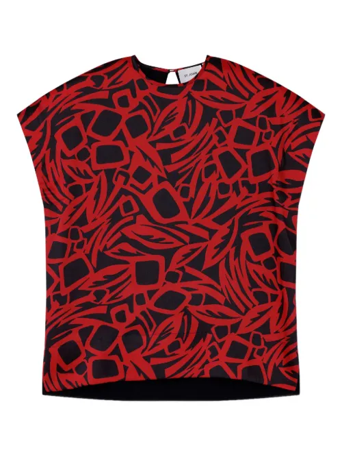 Blouse à imprimé végétal - St. John - Modalova