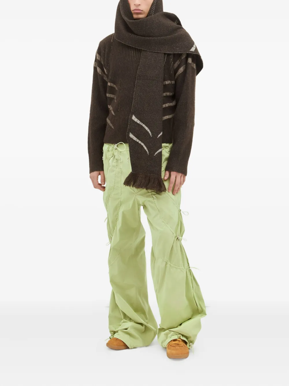 Charlie Constantinou Plated Pullover Hooded Sweater In Brown