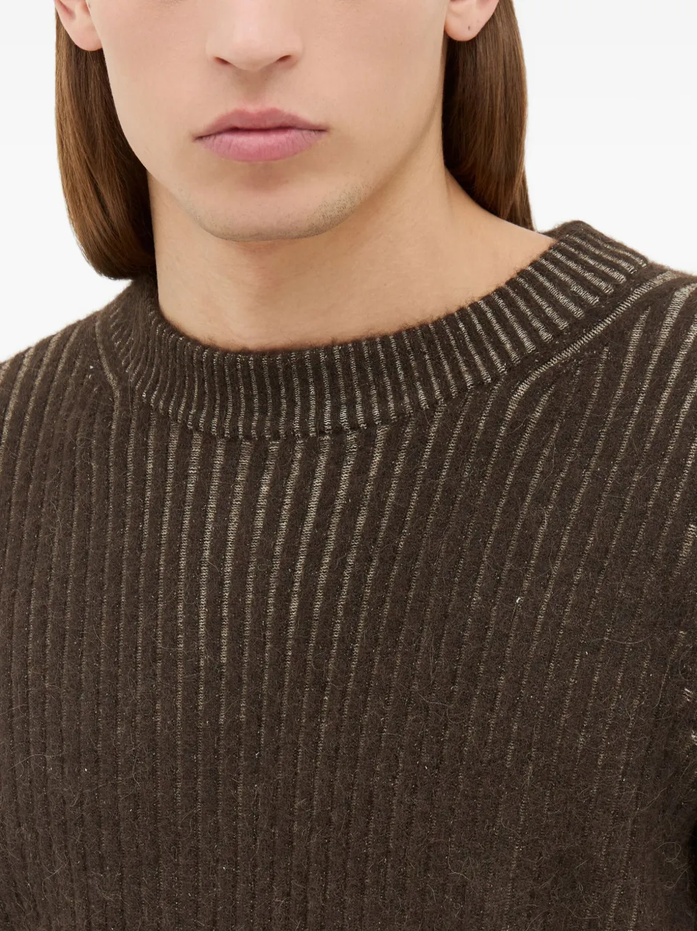 Charlie Constantinou Plated Pullover Hooded Sweater In Brown
