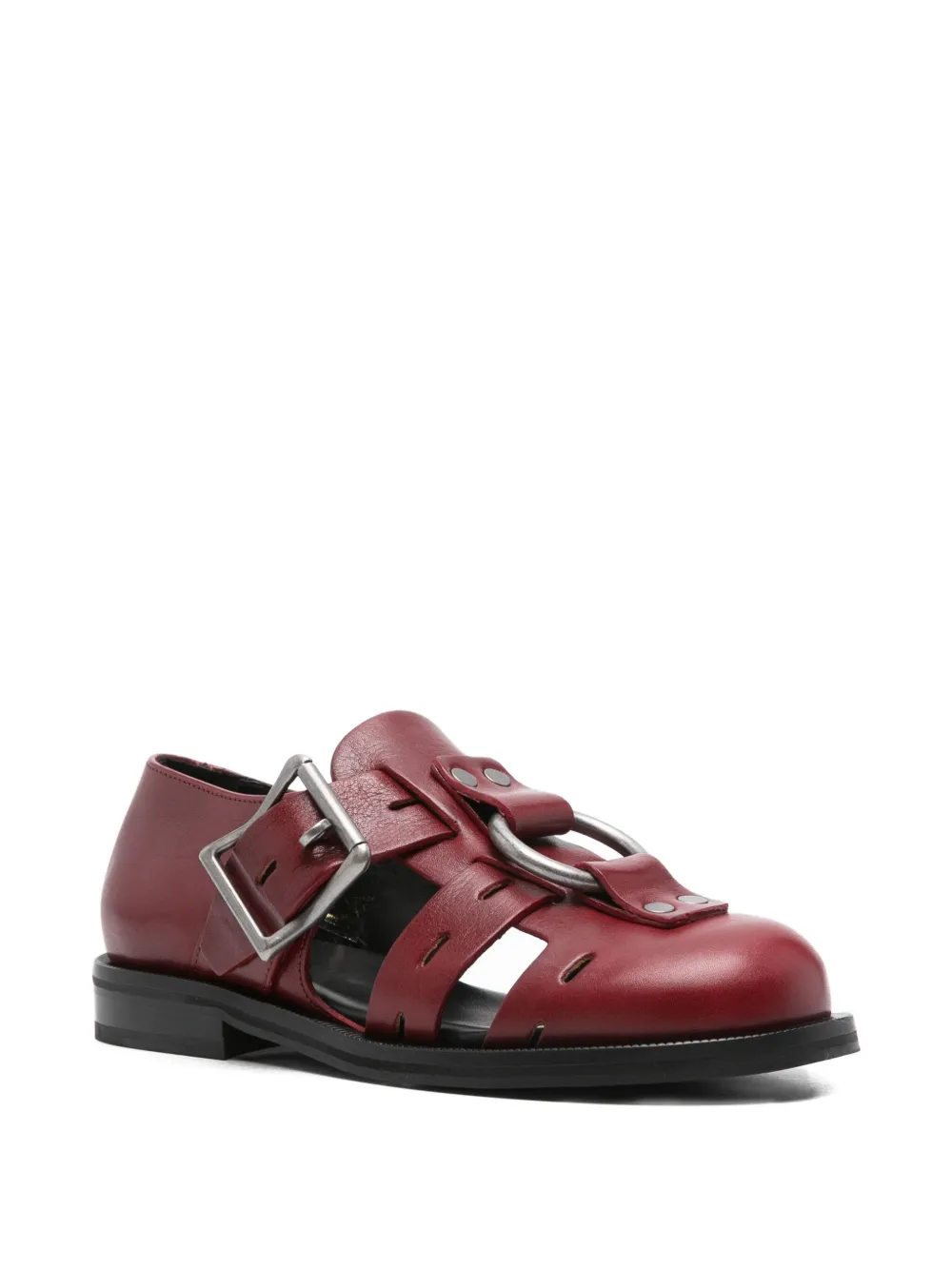 Martine Rose Bondage Belt leather sandals Red