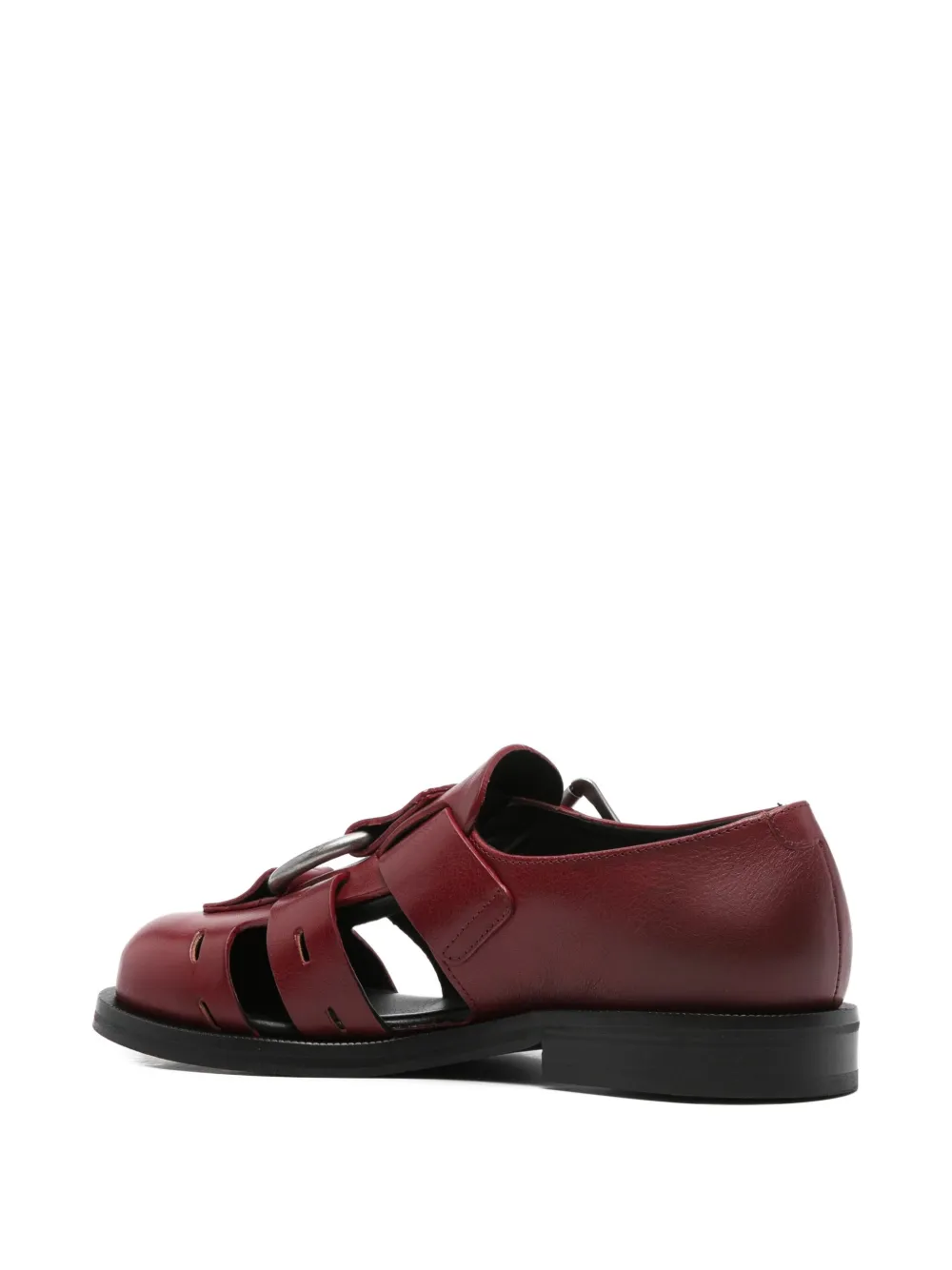 Martine Rose Bondage Belt leather sandals Red