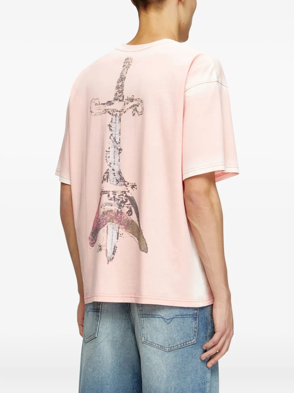 Diesel T-Boxt-T10 T-shirt met grafische print 37ZA PINK