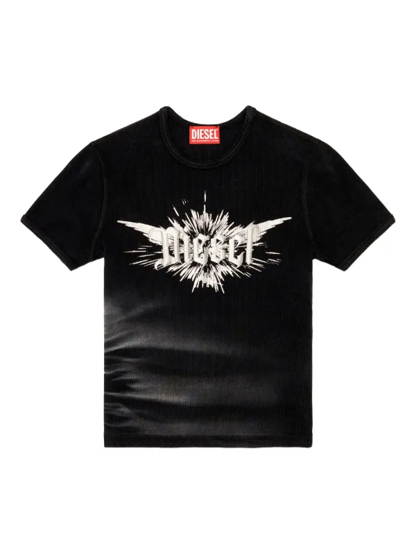 Diesel T-Ele-Long P2 Graphic Logo T-shirt | Black | FARFETCH