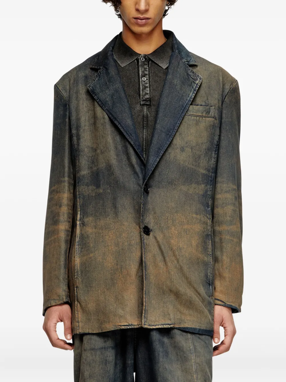 DIESEL DISTRESSED DENIM BLAZER