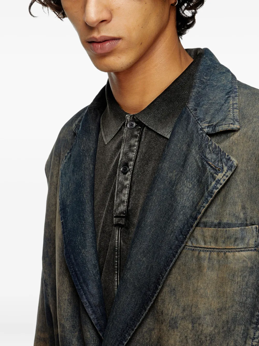 DIESEL DISTRESSED DENIM BLAZER
