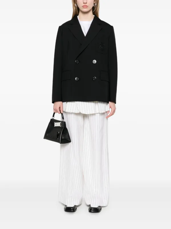Sacai ジャケット Sacai ロゴアップリケ ジャケット | ブラック | FARFETCH JP