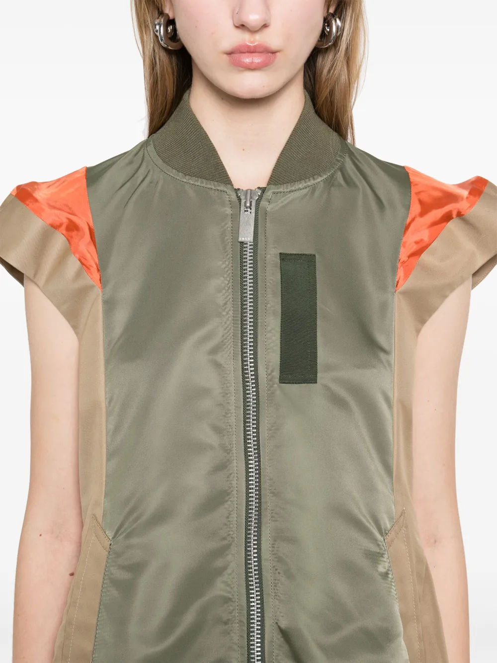 sacai Gabardine twill bodywarmer Groen