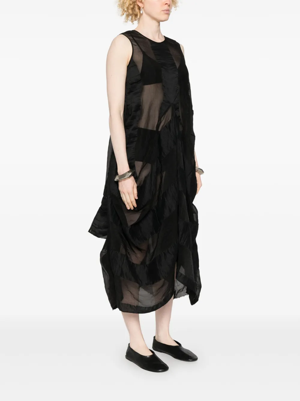 Shop Uma Wang Flared Midi Dress In Black