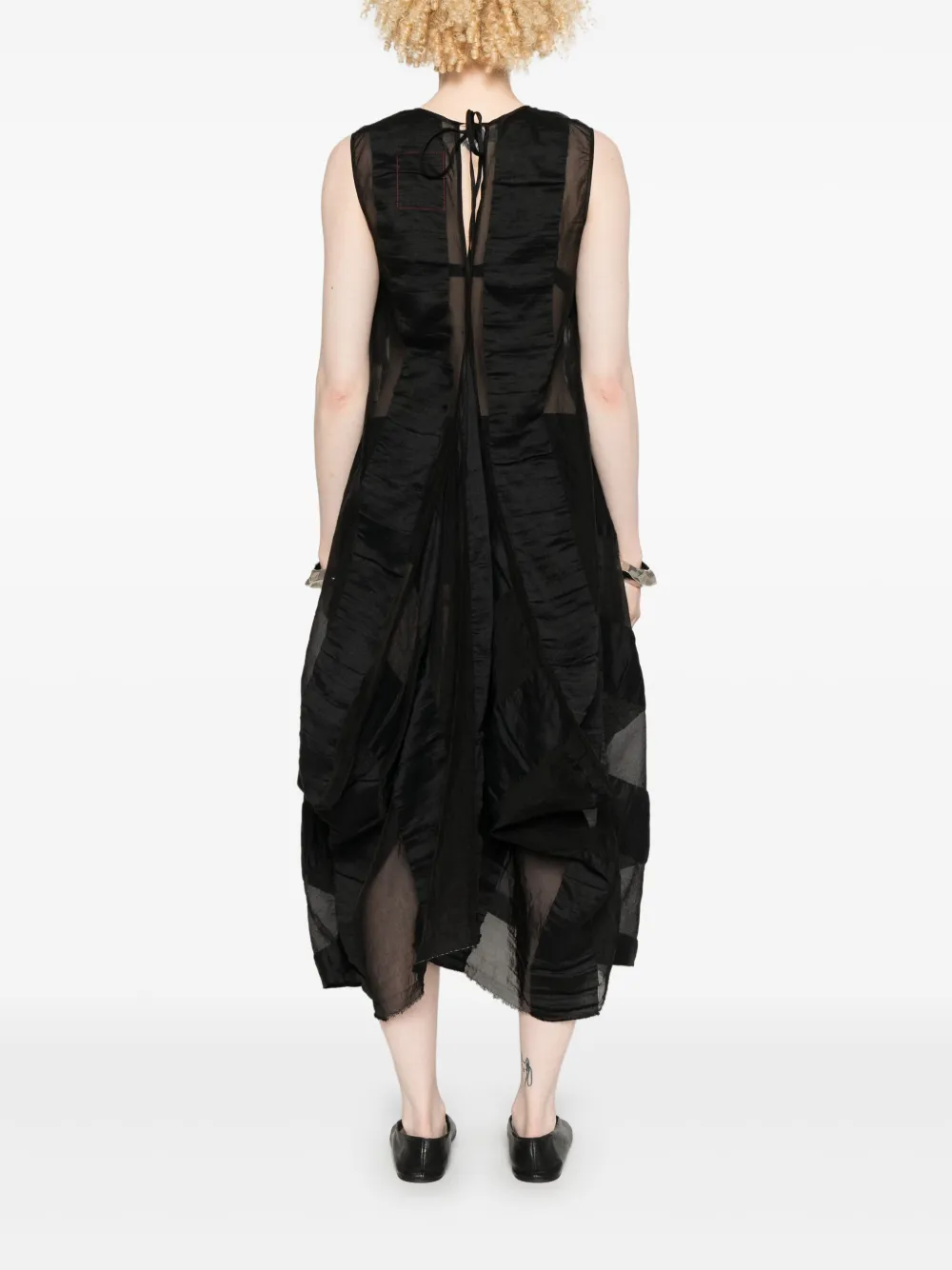 Shop Uma Wang Flared Midi Dress In Black