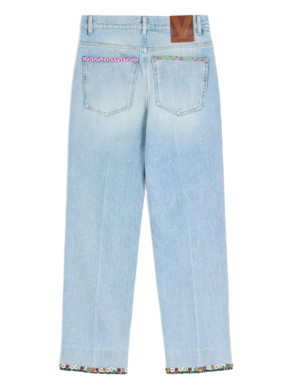 Valentino Garavani floral-hem faded jeans | Boyfriend Jeans | Image 2