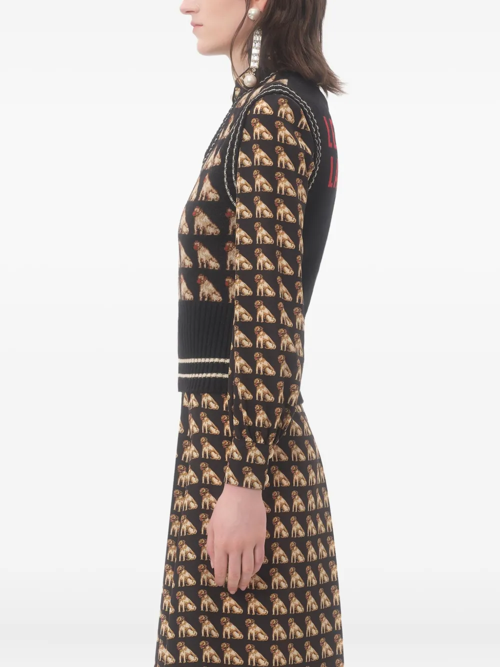 Valentino Garavani Petit Charles top met jacquard Zwart