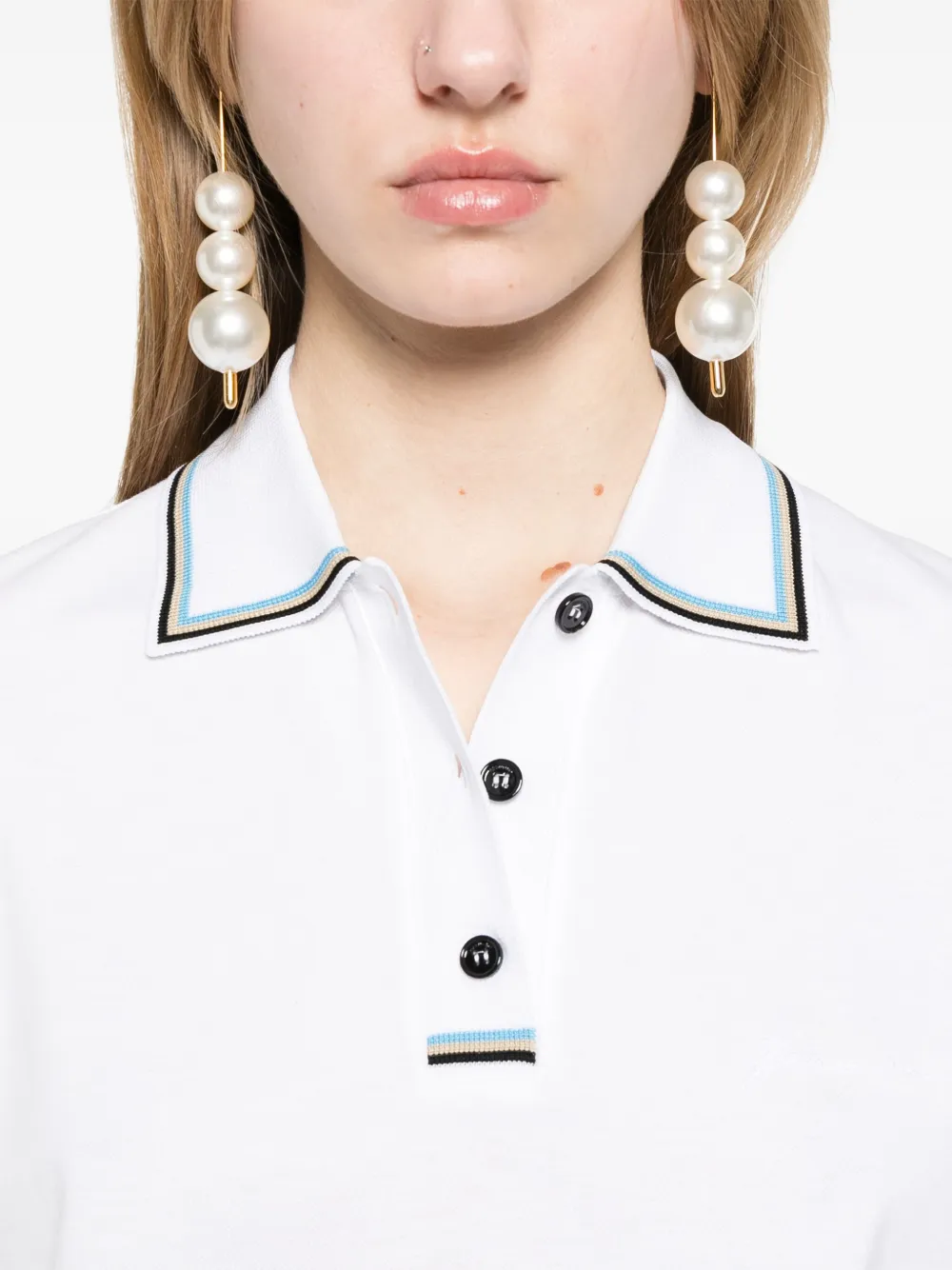 Ferragamo Poloshirt met geborduurd logo Wit