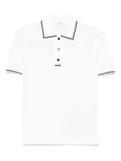 Ferragamo knitted-trim polo top