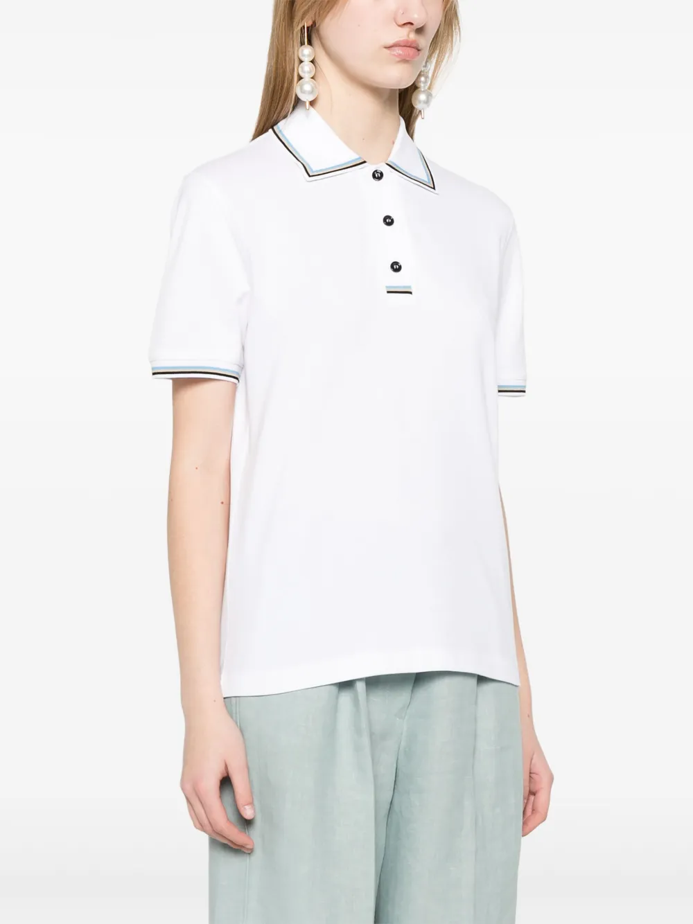 Ferragamo Poloshirt met geborduurd logo Wit