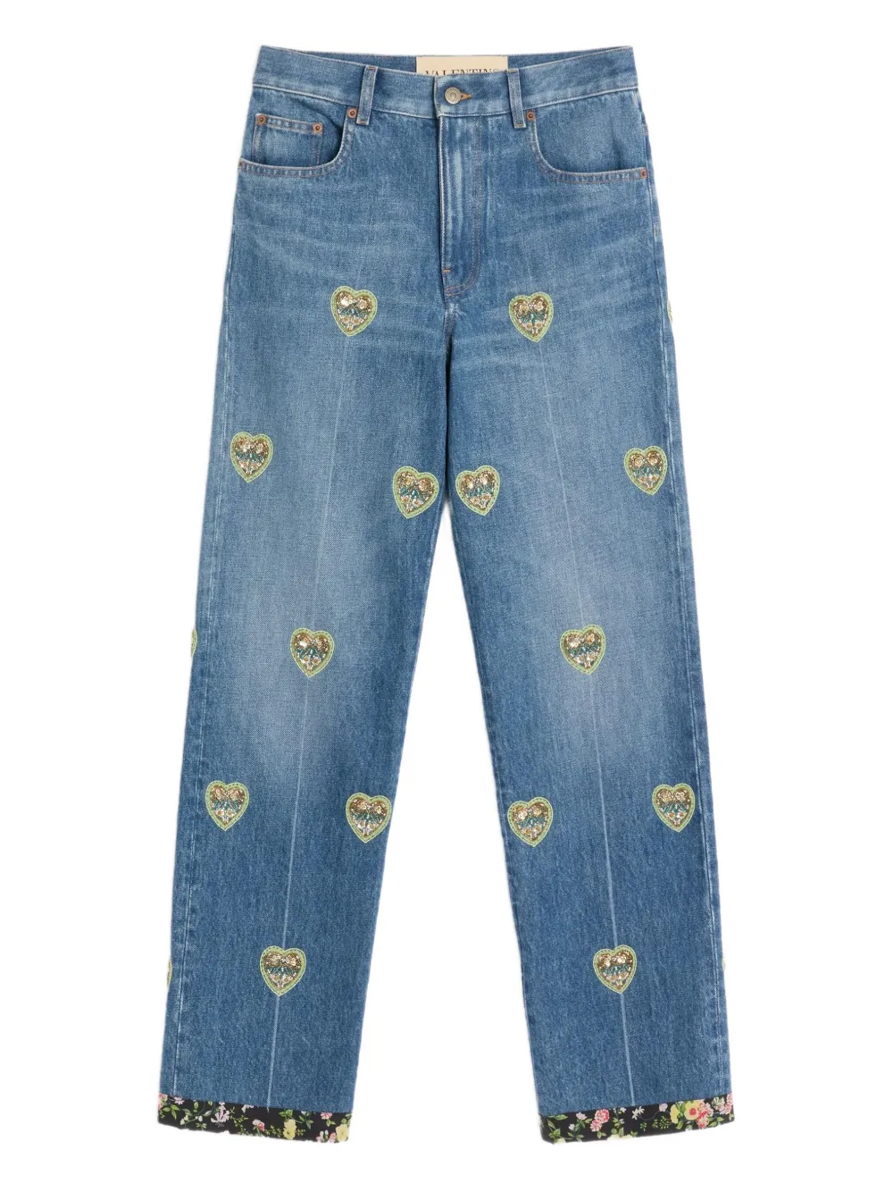 Valentino Garavani Jeans met hart-reliëf Blauw