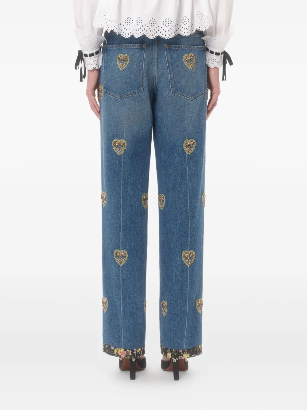 Valentino Garavani Jeans met hart-reliëf Blauw
