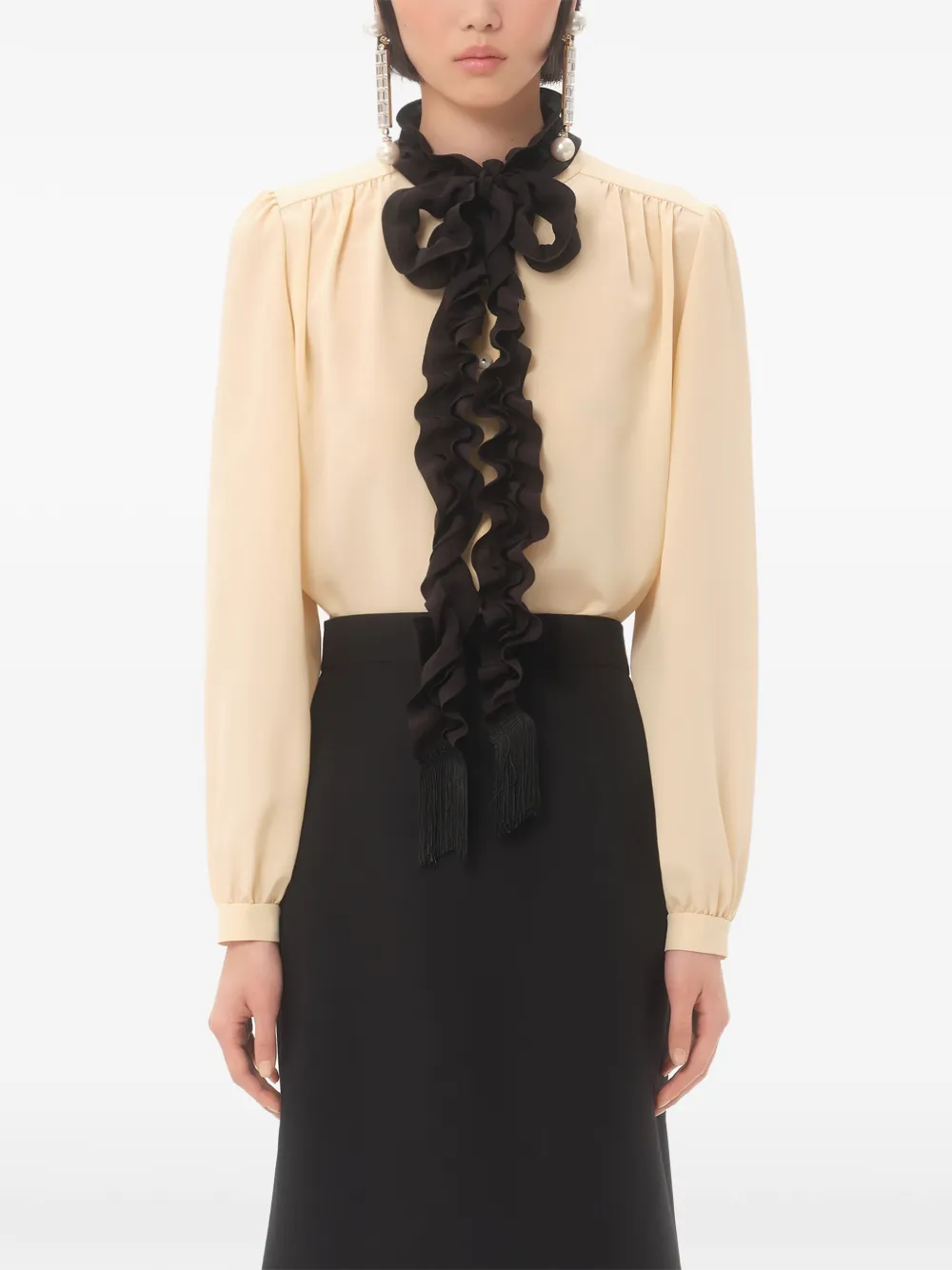  Valentino Garavani Crepe De Chine Shirt - Neutrals 