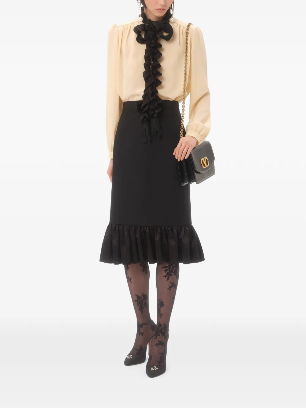  Valentino Garavani Crepe De Chine Shirt - Neutrals 