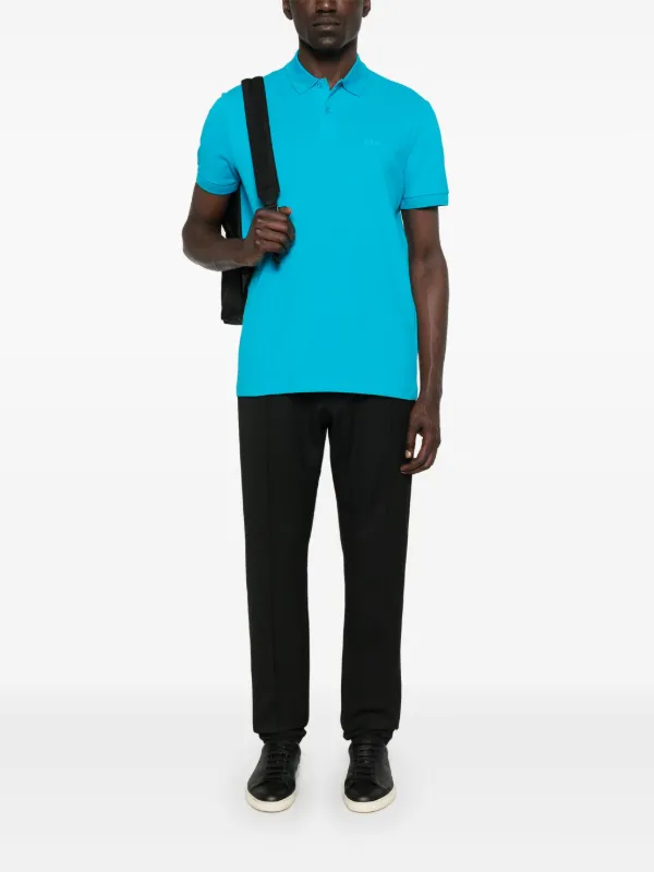 BOSS ストライプトリム ポロシャツ | ブルー | FARFETCH JP