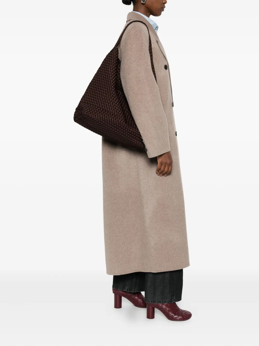 NAGHEDI Nomad grote schoudertas - Bruin