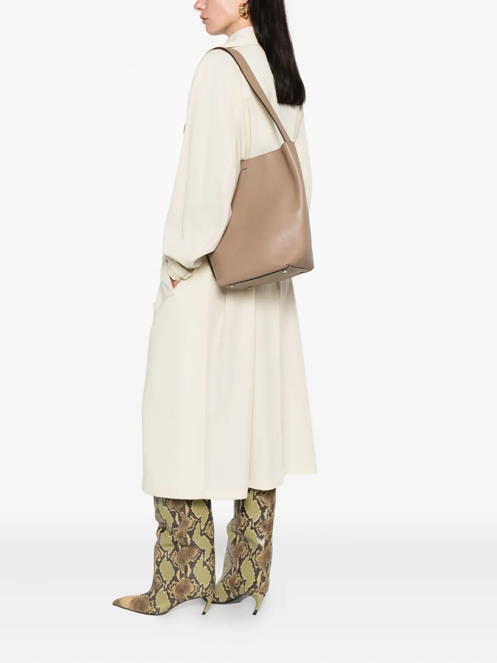 Max Mara Archetipo leather bucket bag Beige