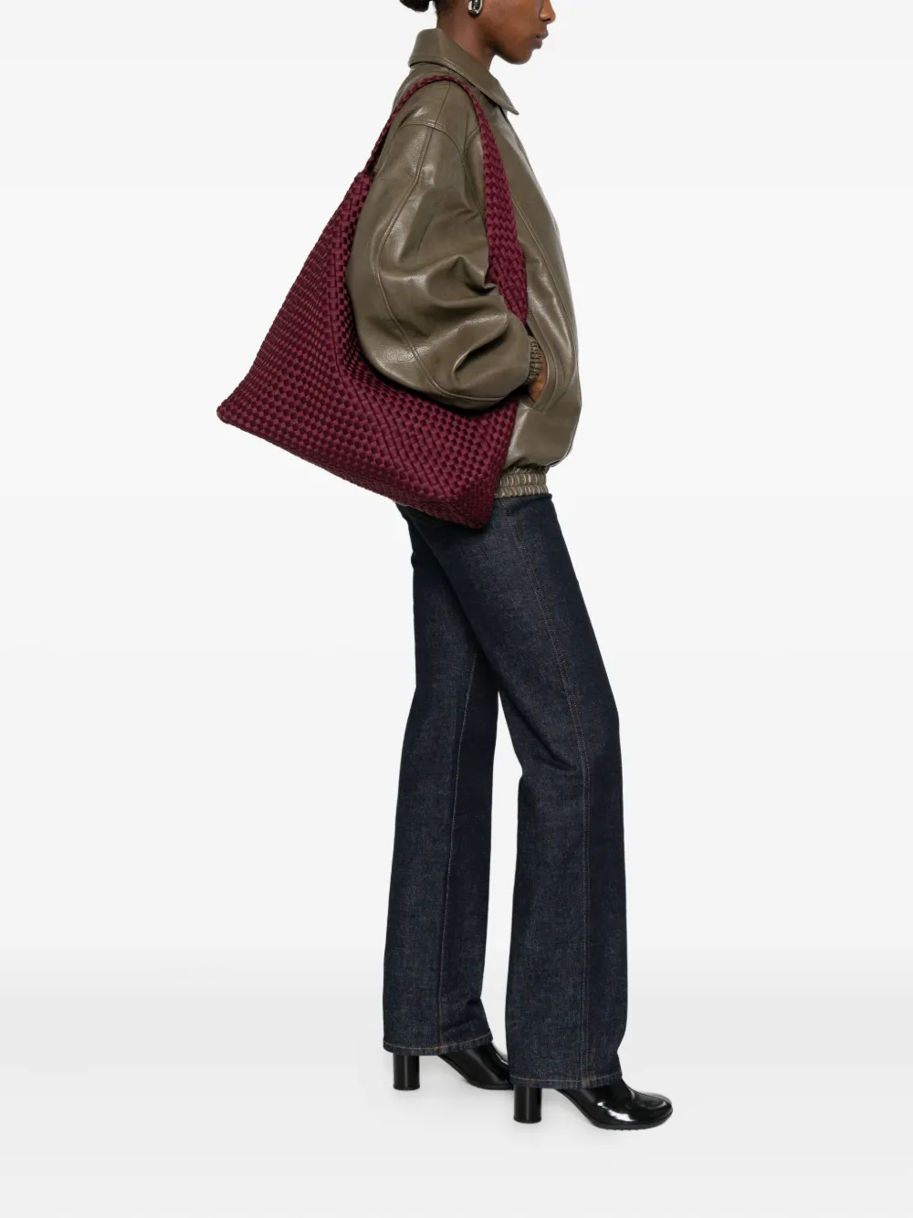 NAGHEDI NOMAD LARGE HOBO BAG - Rood