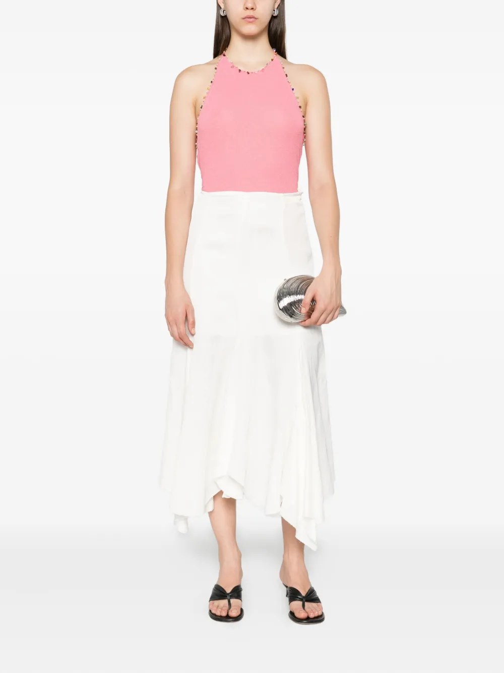 Christopher Esber beaded halterneck top Roze